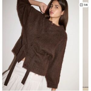 Deiji Studios Belted Brown Cardi